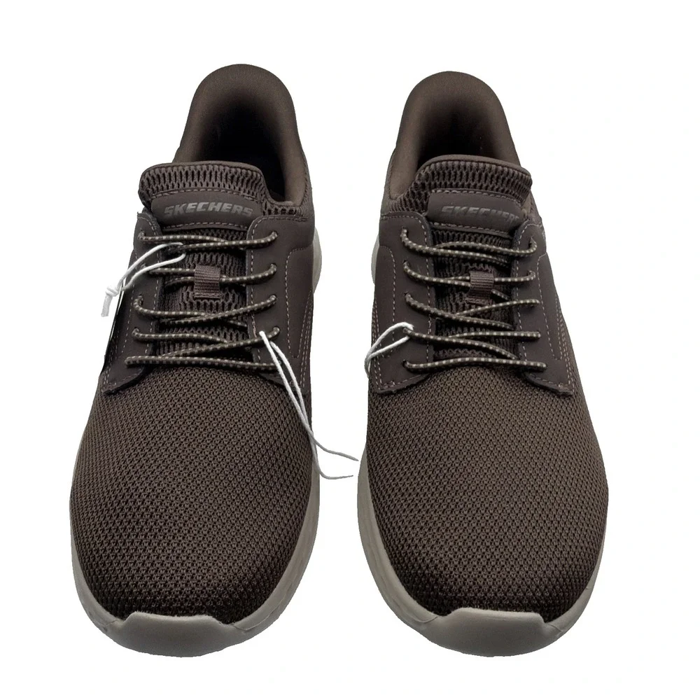 Skechers Men's Brown Swift Fit Shoes Hands-Free Slip-On Memory Foam Size 10